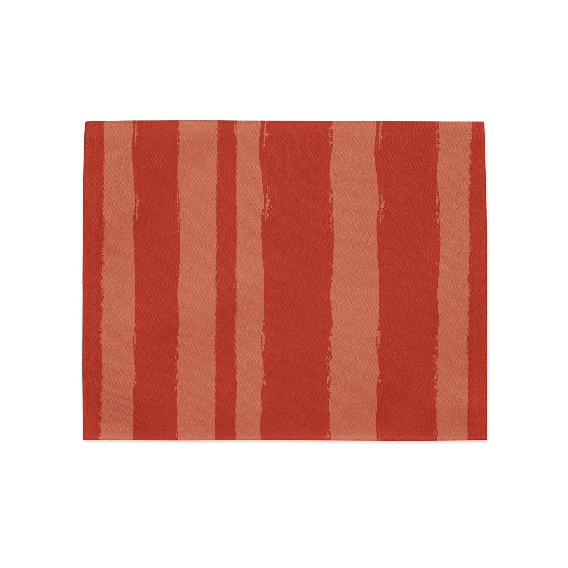 Polyester Placemat Set of 4 with Red-orange Hand-painted Brush Stroke Print