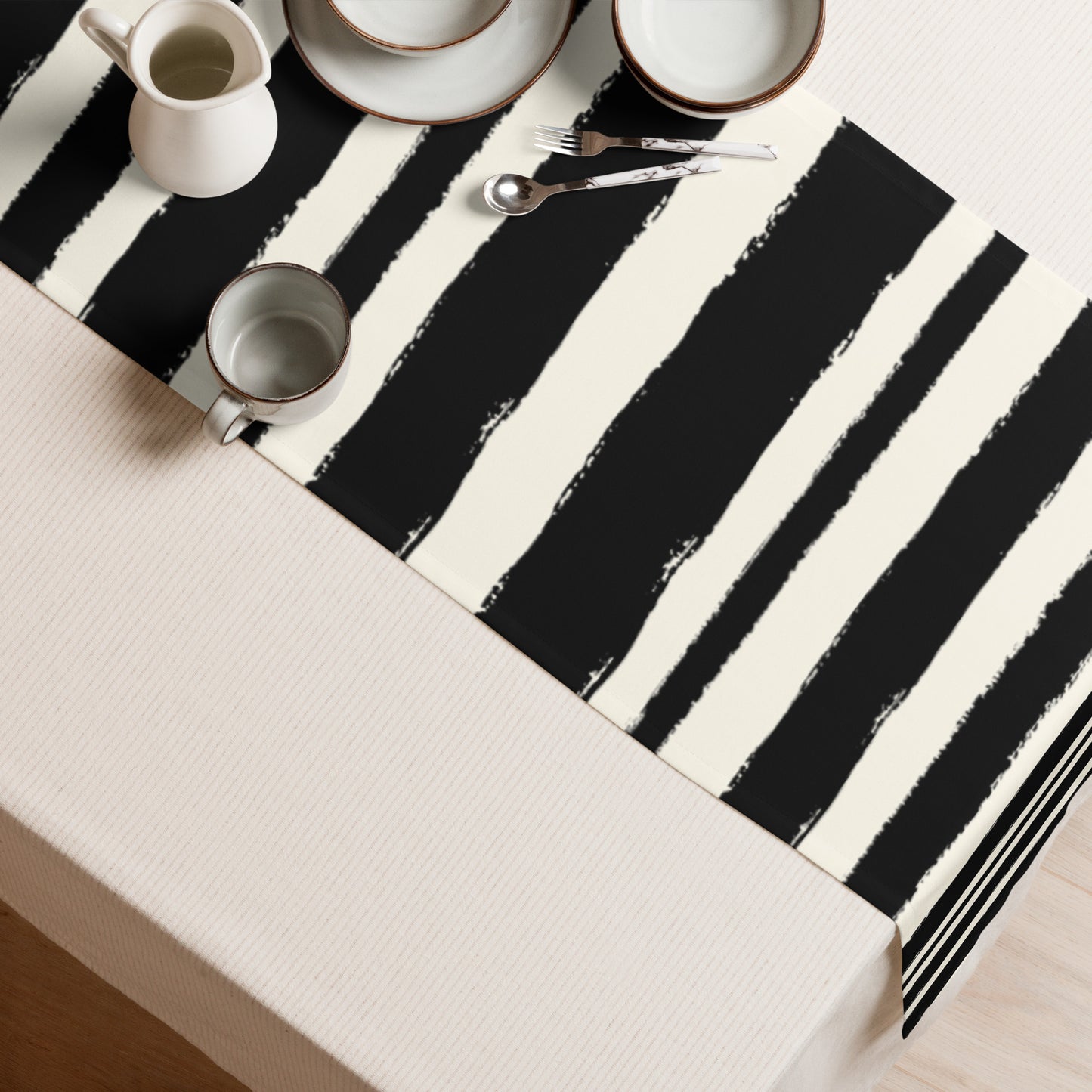 Table Runner with Hand-painted Brush Stroke Print | TRBS-1013