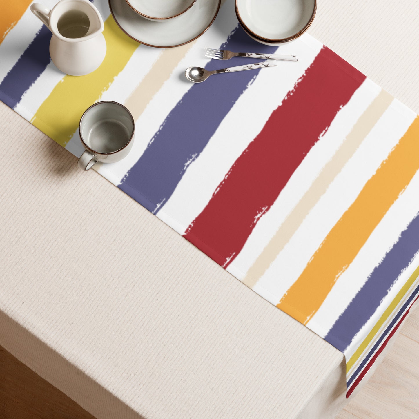 Table Runner with Hand-painted Brush Stroke Print | TRBS-1030