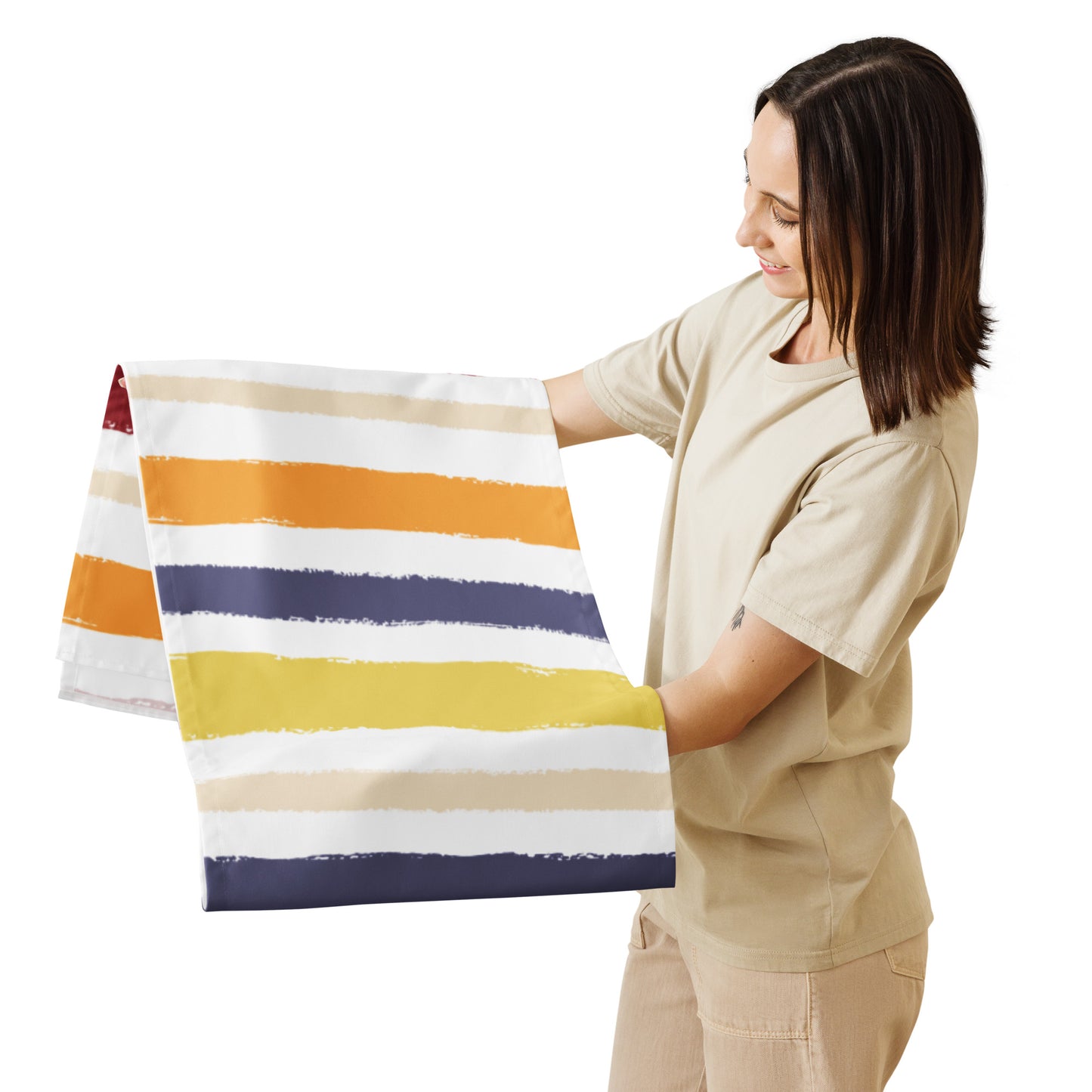 Table Runner with Hand-painted Brush Stroke Print | TRBS-1030