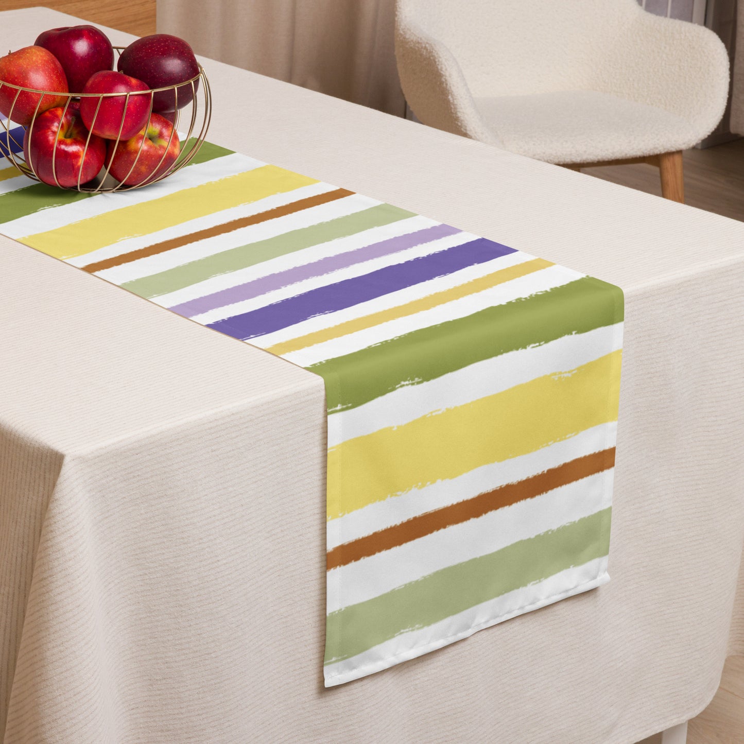 Table Runner with Hand-painted Brush Stroke Print | TRBS-1040