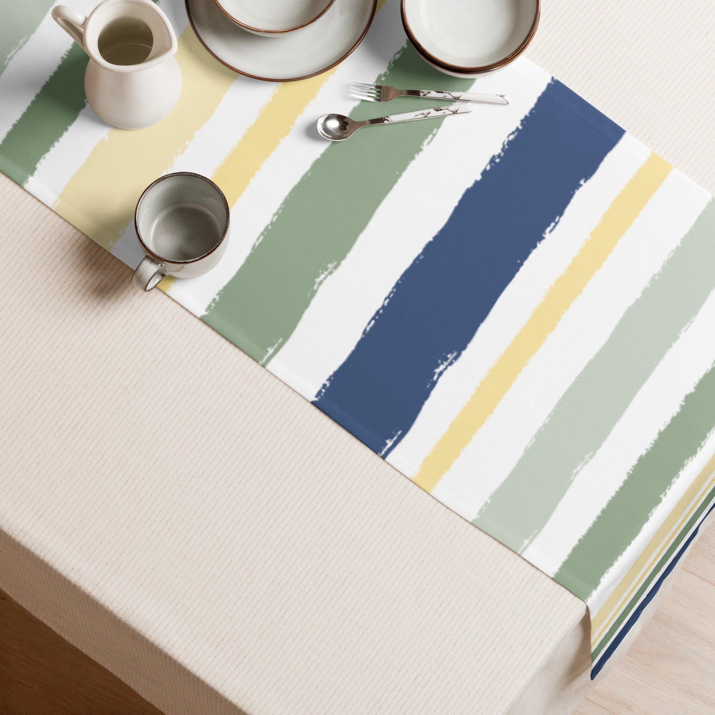 Table Runner with Hand-painted Brush Stroke Print | TRBS-1050