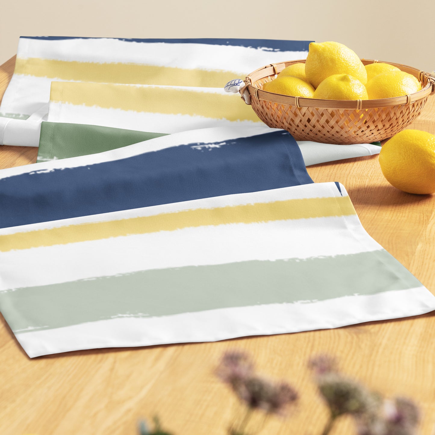 Table Runner with Hand-painted Brush Stroke Print | TRBS-1050