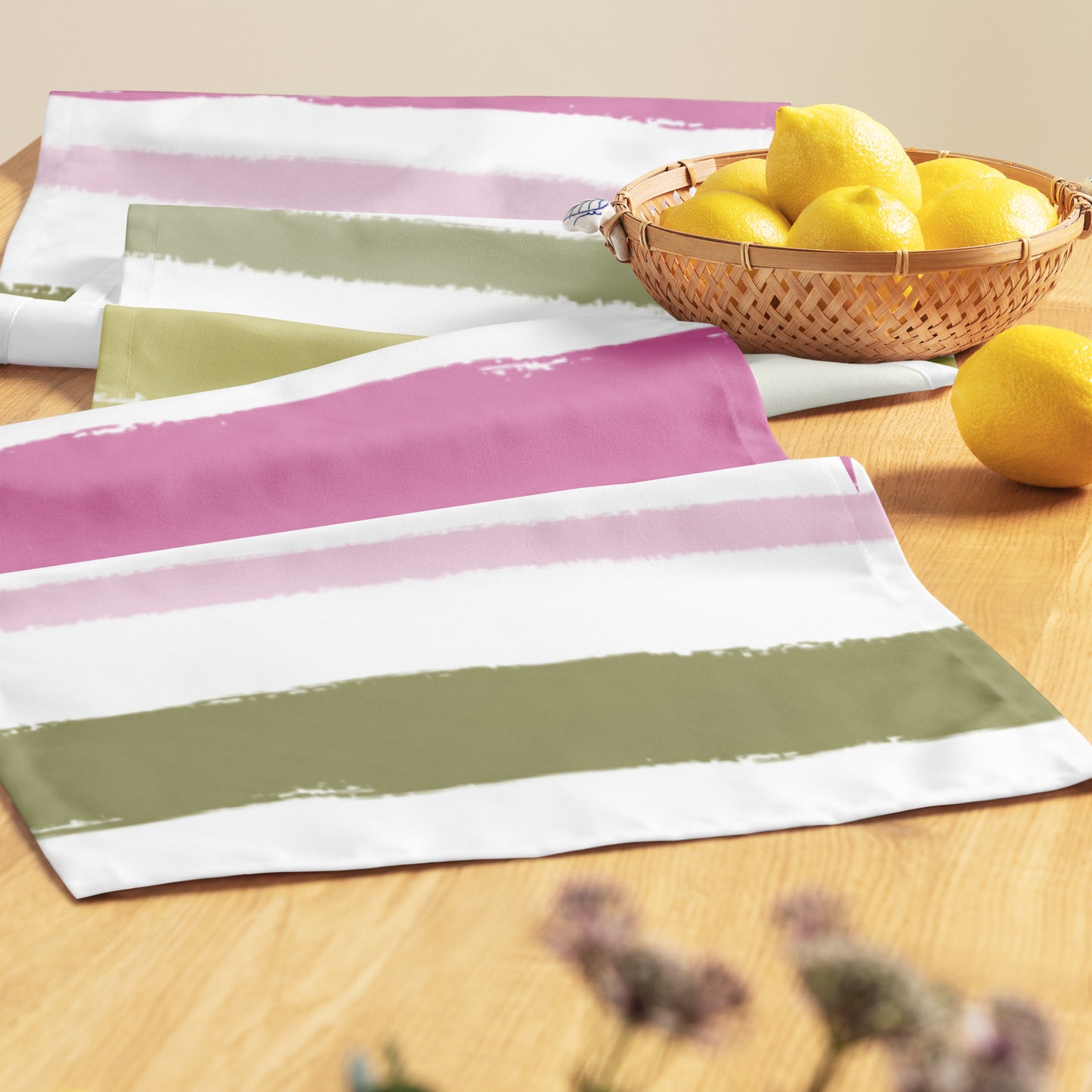 Table Runner with Hand-painted Brush Stroke Print | TRBS-1080