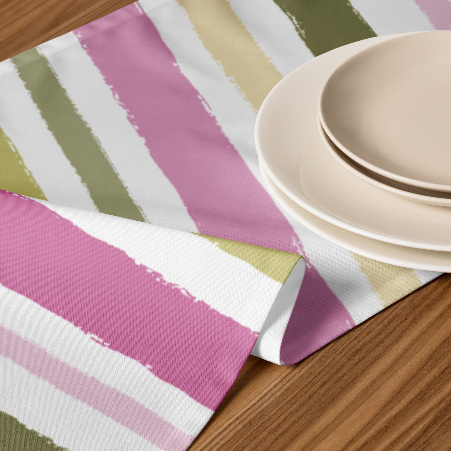 Table Runner with Hand-painted Brush Stroke Print | TRBS-1080