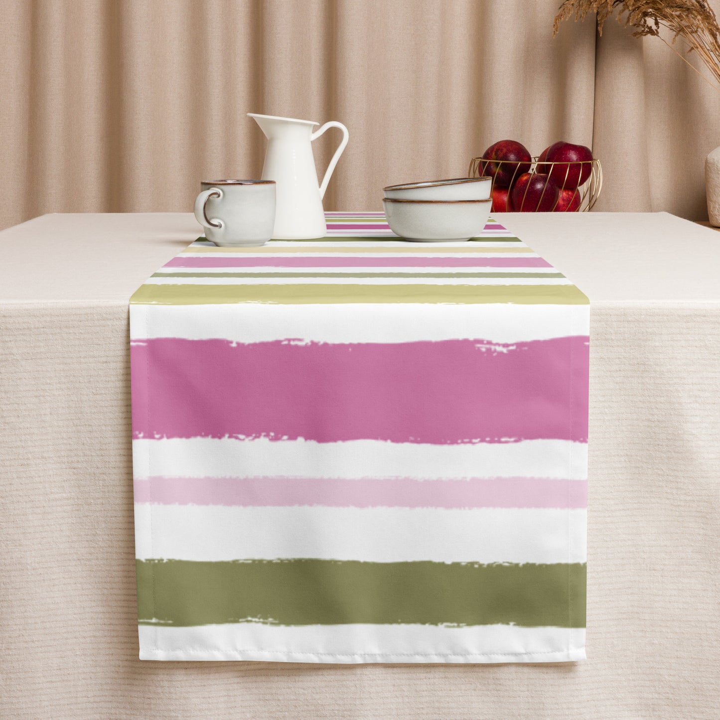Table Runner with Hand-painted Brush Stroke Print | TRBS-1080