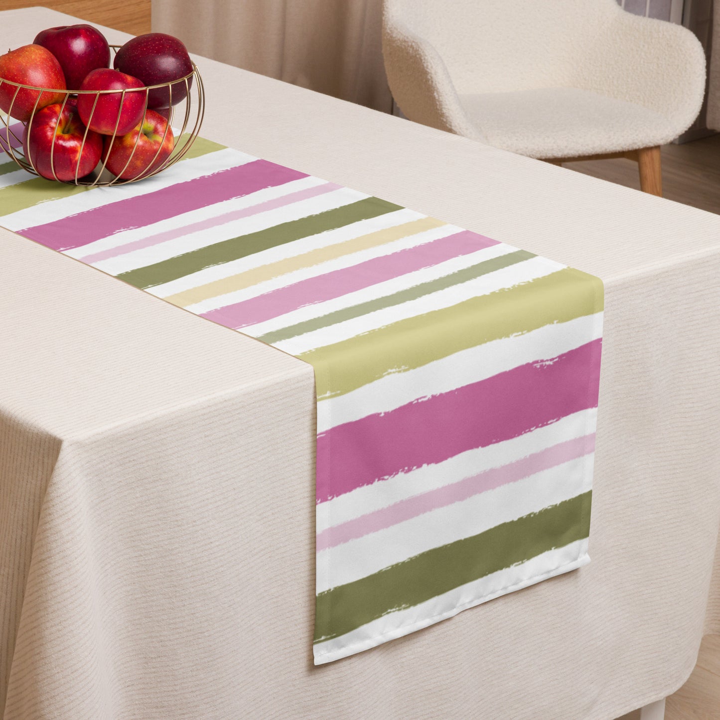 Table Runner with Hand-painted Brush Stroke Print | TRBS-1080