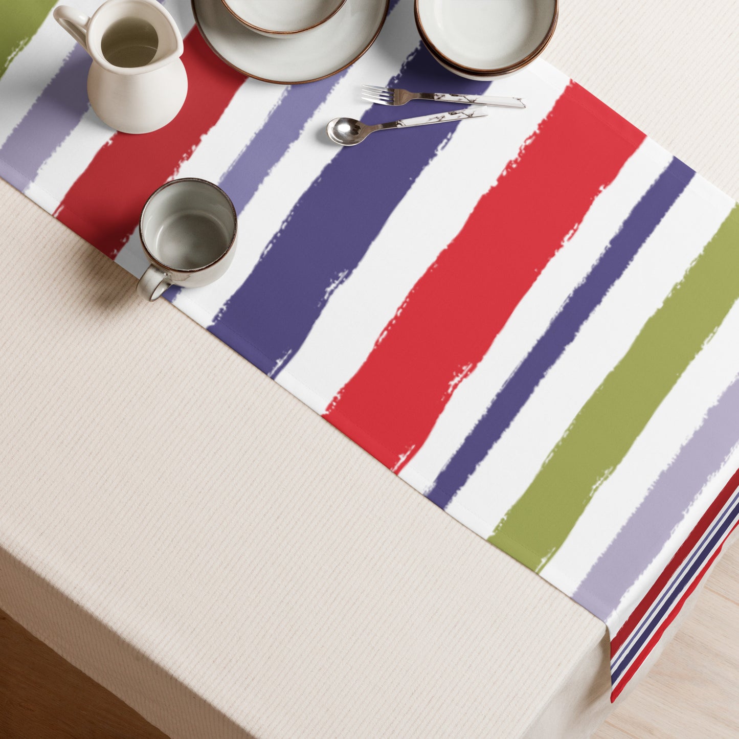 Table Runner with Hand-painted Brush Stroke Print | TRBS-1110
