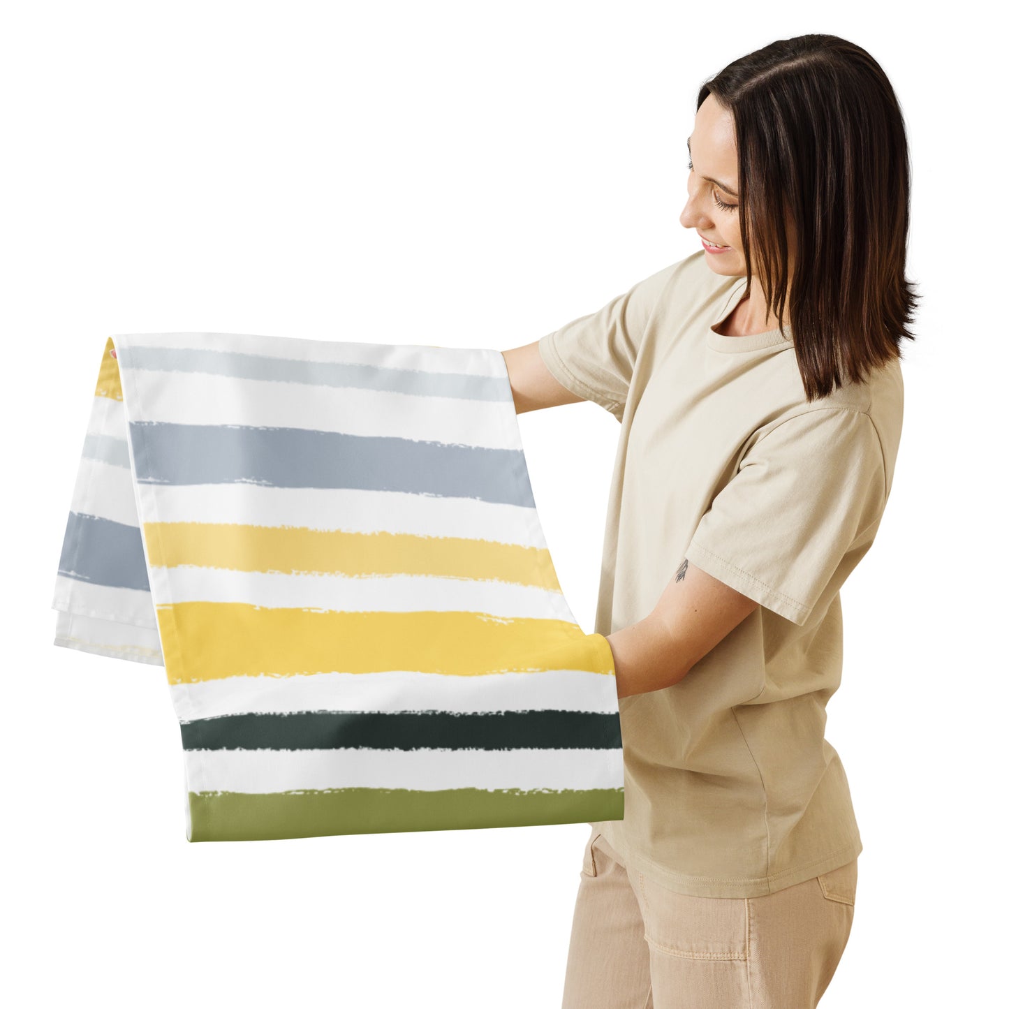 Table Runner with Hand-painted Brush Stroke Print | TRBS-1120