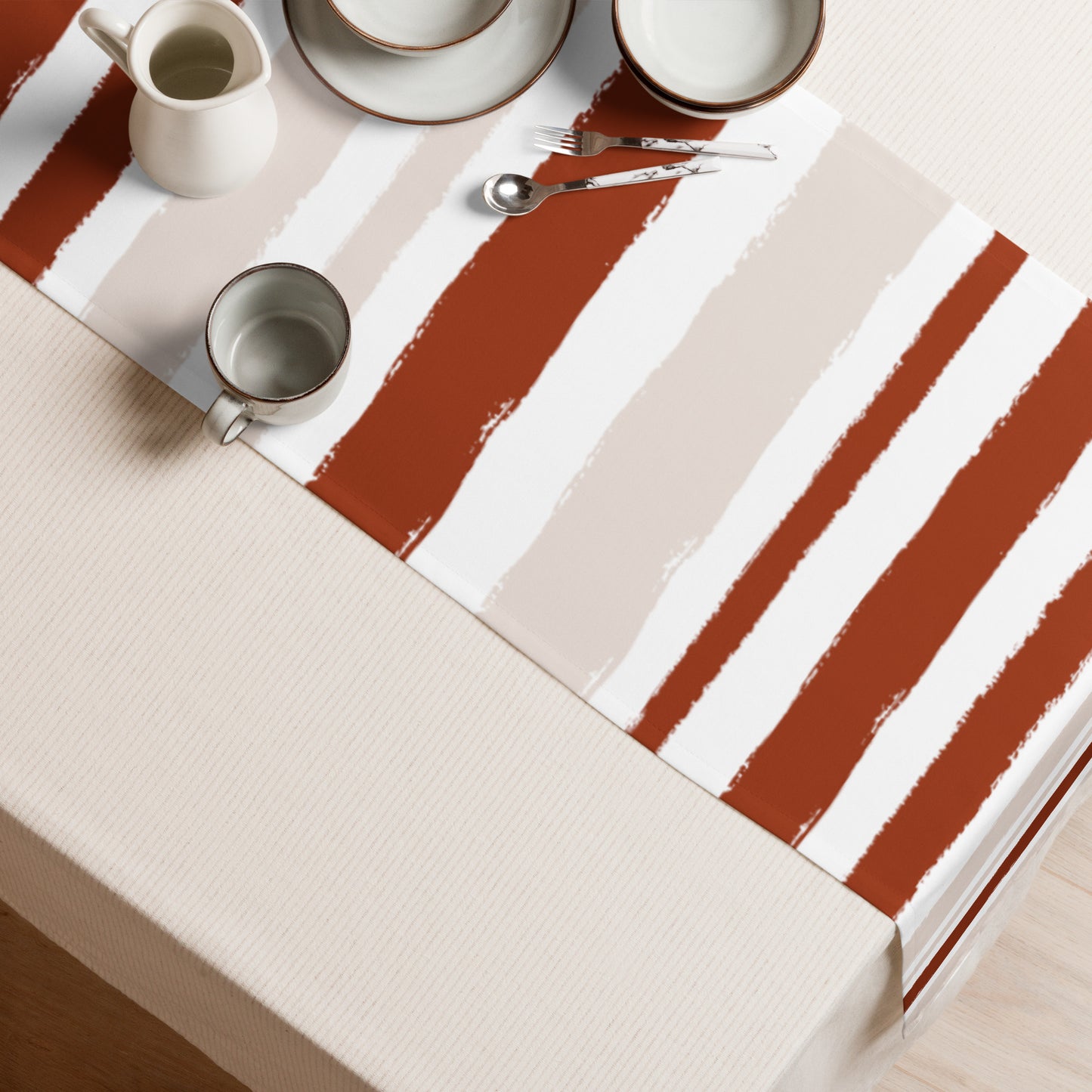 Table Runner with Hand-painted Brush Stroke Print | TRBS-1134