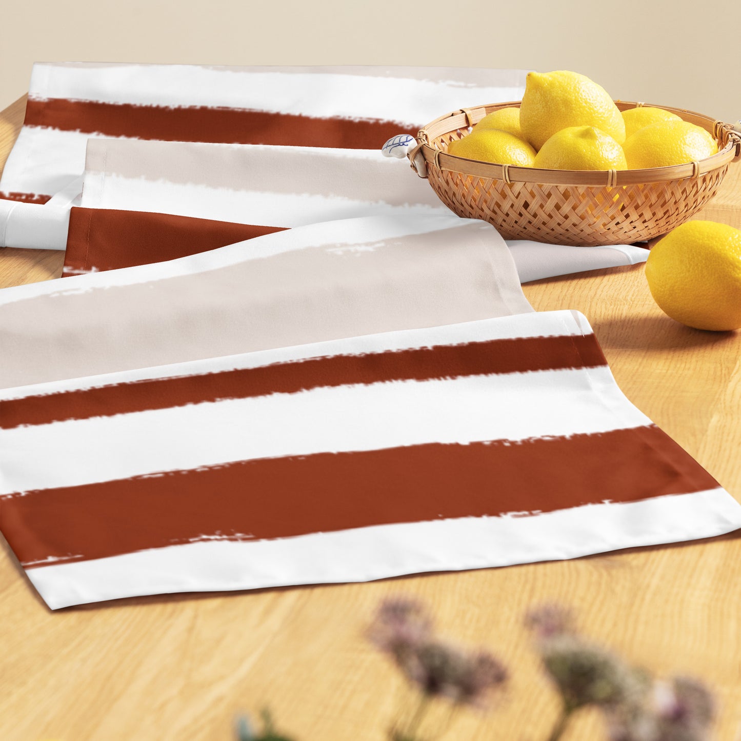 Table Runner with Hand-painted Brush Stroke Print | TRBS-1134