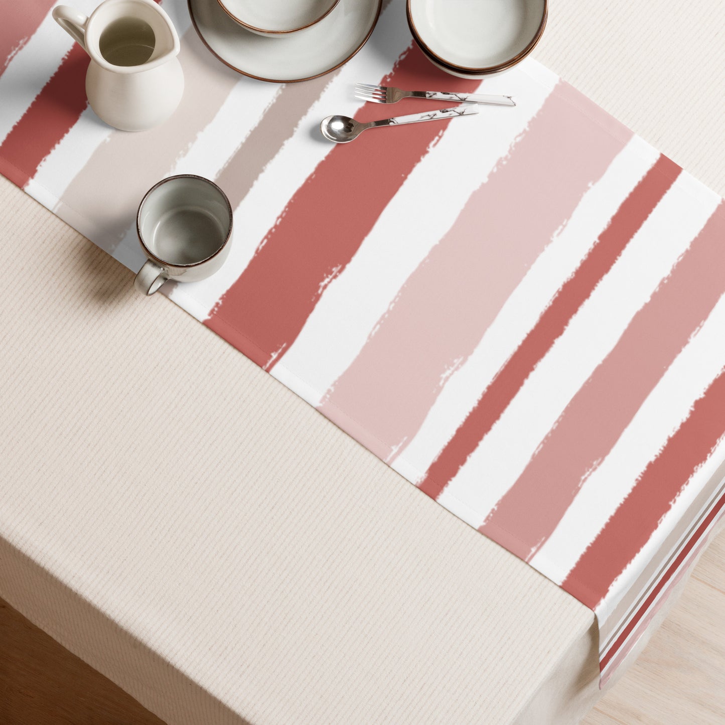 Table Runner with Hand-painted Brush Stroke Print | TRBS-1137