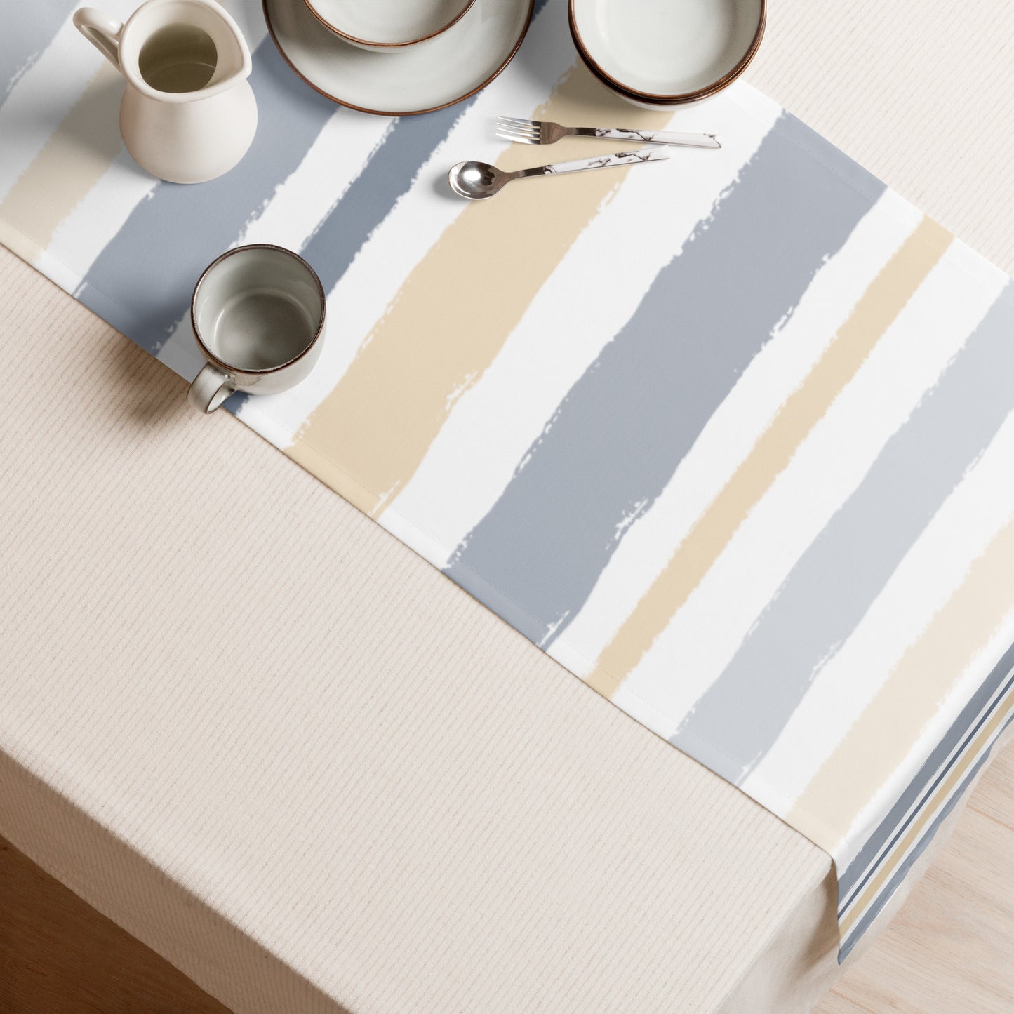 Table Runner with Hand-painted Brush Stroke Print | TRBS-1163