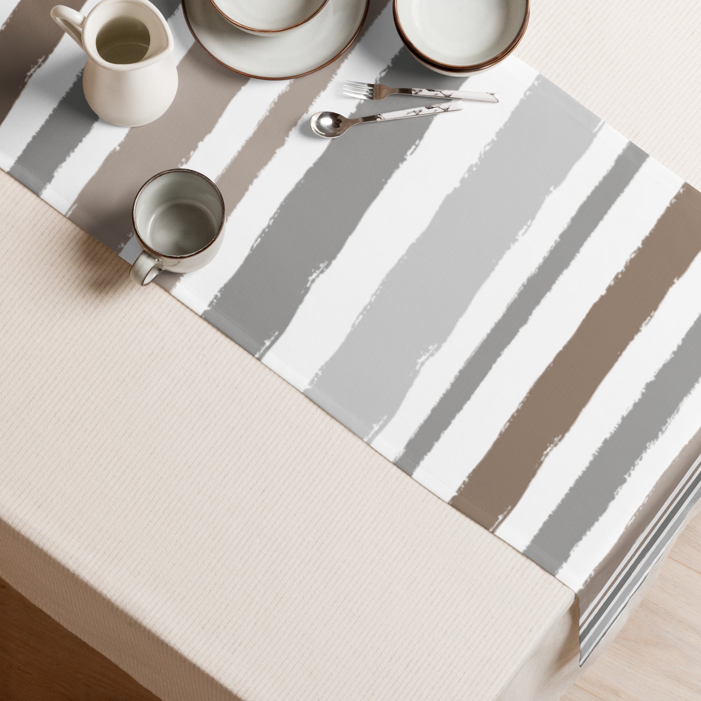 Table Runner with Hand-painted Brush Stroke Print | TRBS-1171
