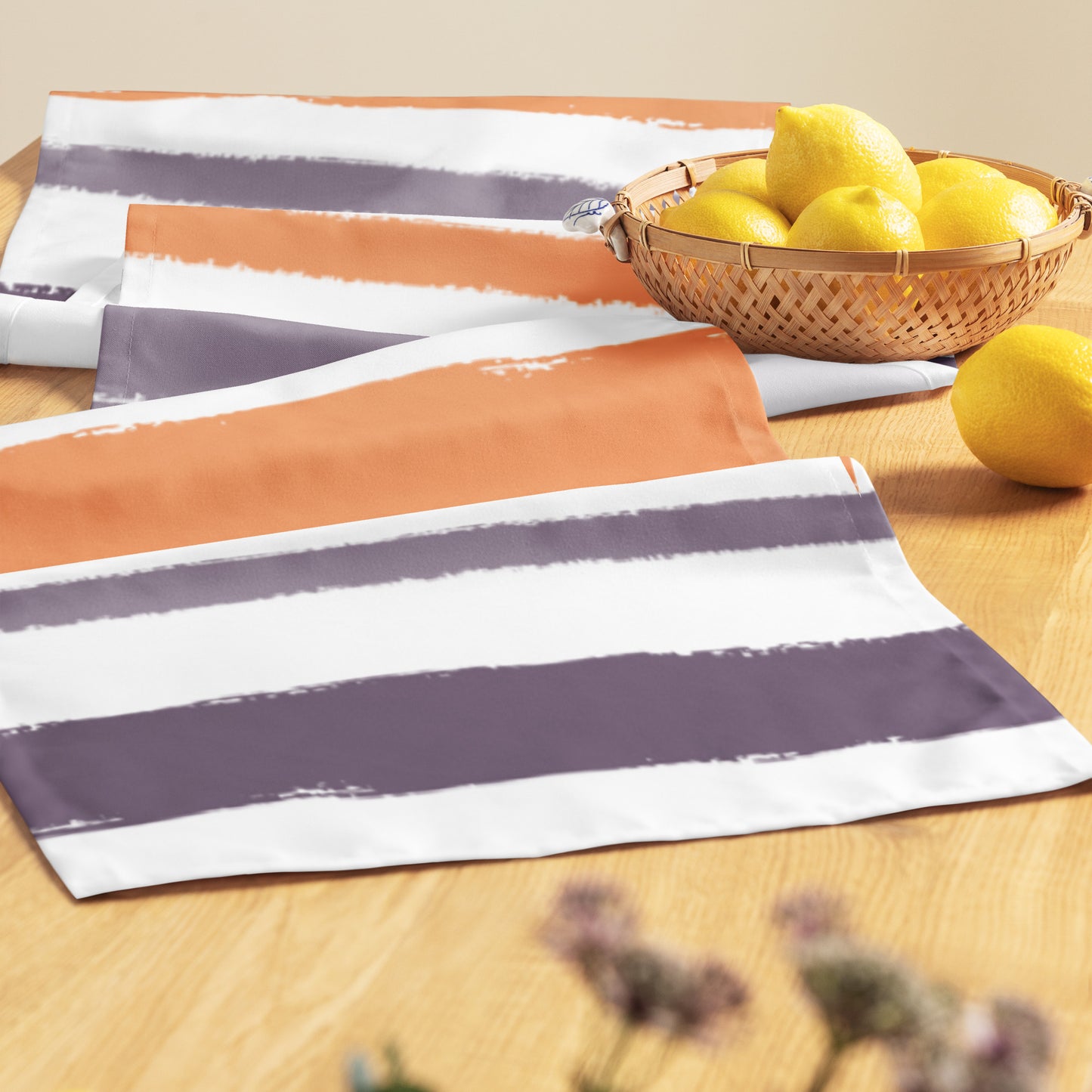 Table Runner with Hand-painted Brush Stroke Print | TRBS-1181