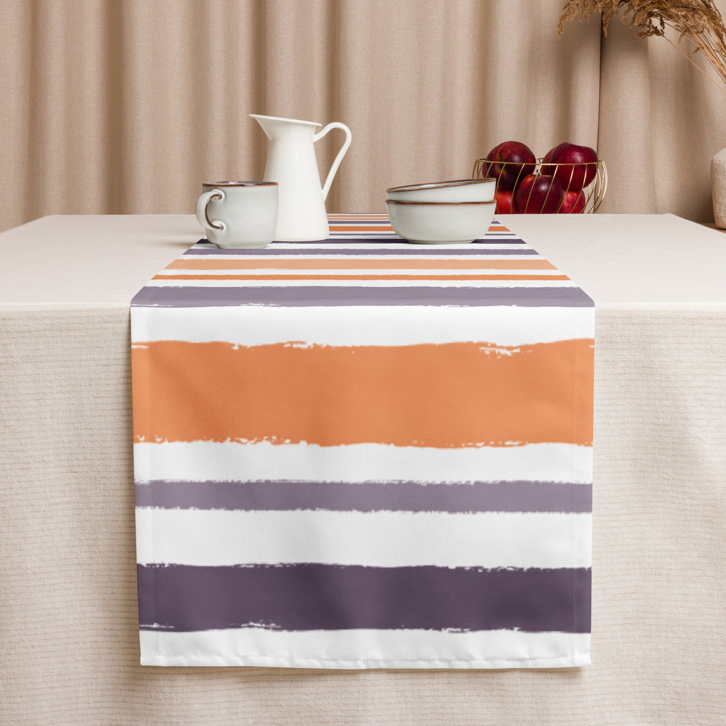 Table Runner with Hand-painted Brush Stroke Print | TRBS-1181