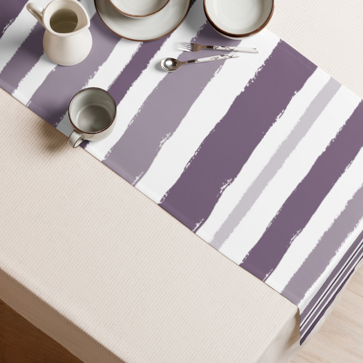 Table Runner with Hand-painted Brush Stroke Print | TRBS-1182