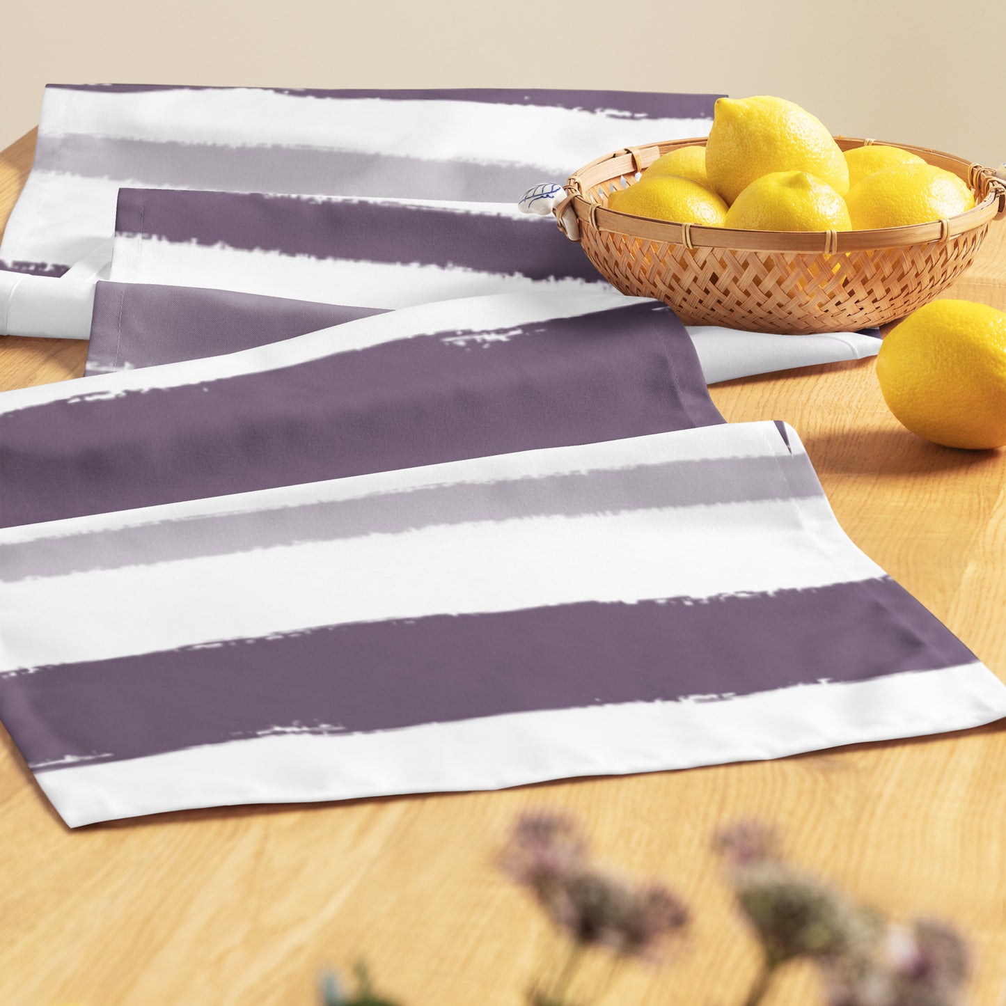 Table Runner with Hand-painted Brush Stroke Print | TRBS-1182