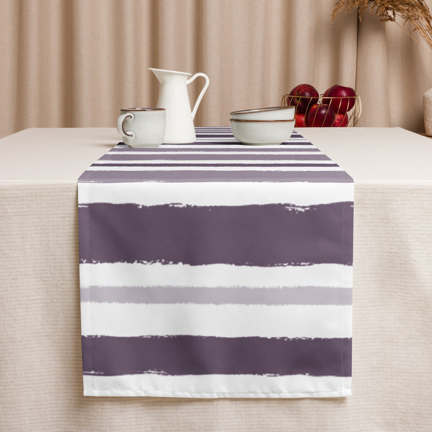 Table Runner with Hand-painted Brush Stroke Print | TRBS-1182