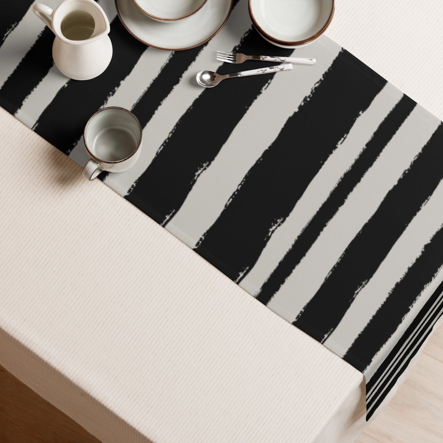 Table Runner with Hand-painted Brush Stroke Print | TRBS-1192