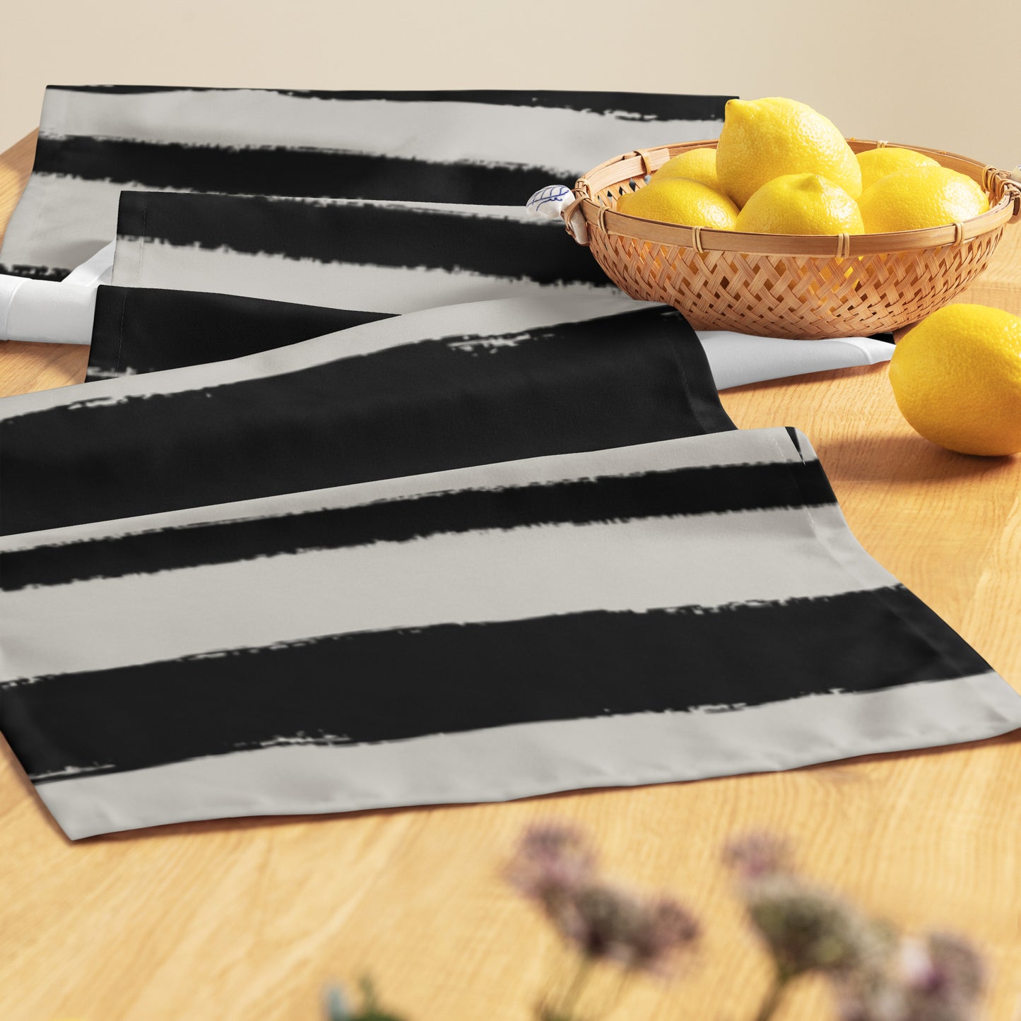 Table Runner with Hand-painted Brush Stroke Print | TRBS-1192
