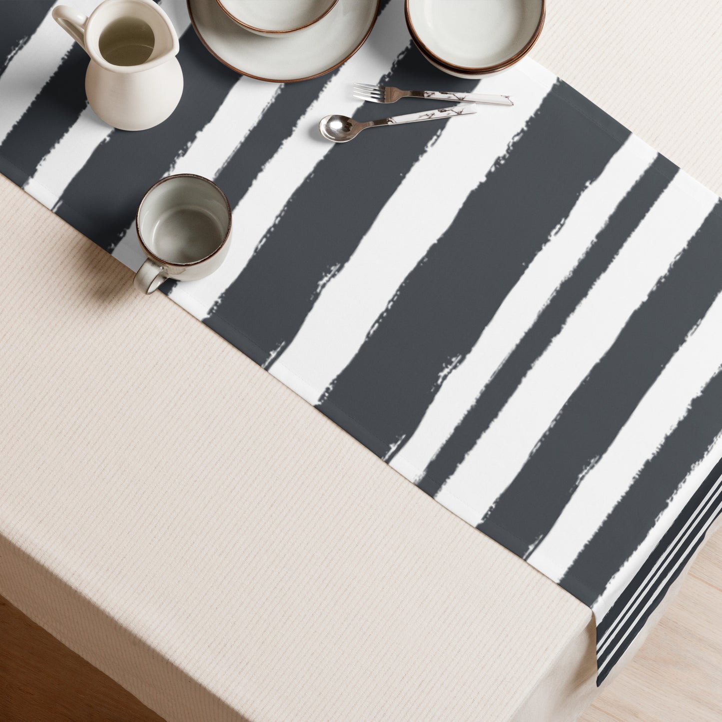 Table Runner with Hand-painted Brush Stroke Print | TRBS-1201