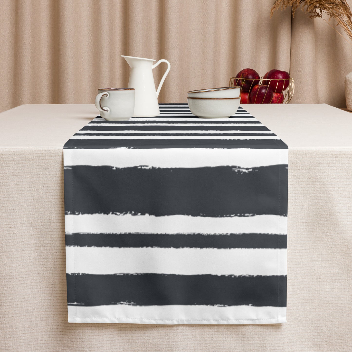 Table Runner with Hand-painted Brush Stroke Print | TRBS-1201