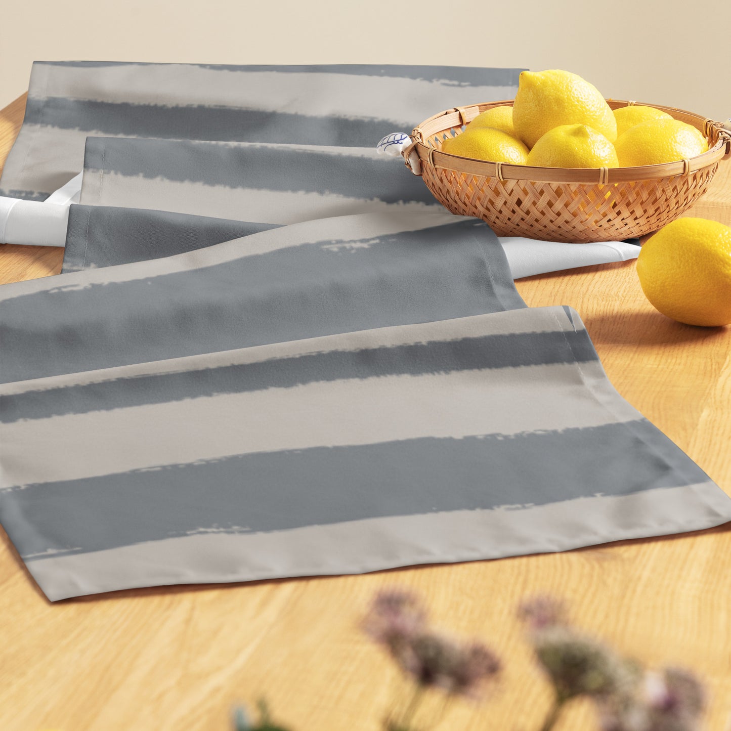 Table Runner with Hand-painted Brush Stroke Print | TRBS-1203