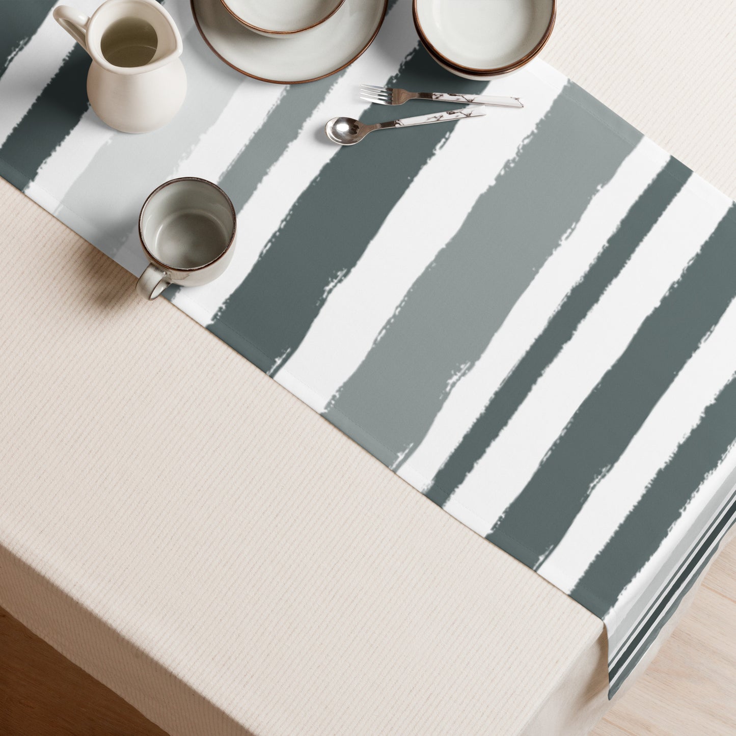 Table Runner with Hand-painted Brush Stroke Print | TRBS-1213