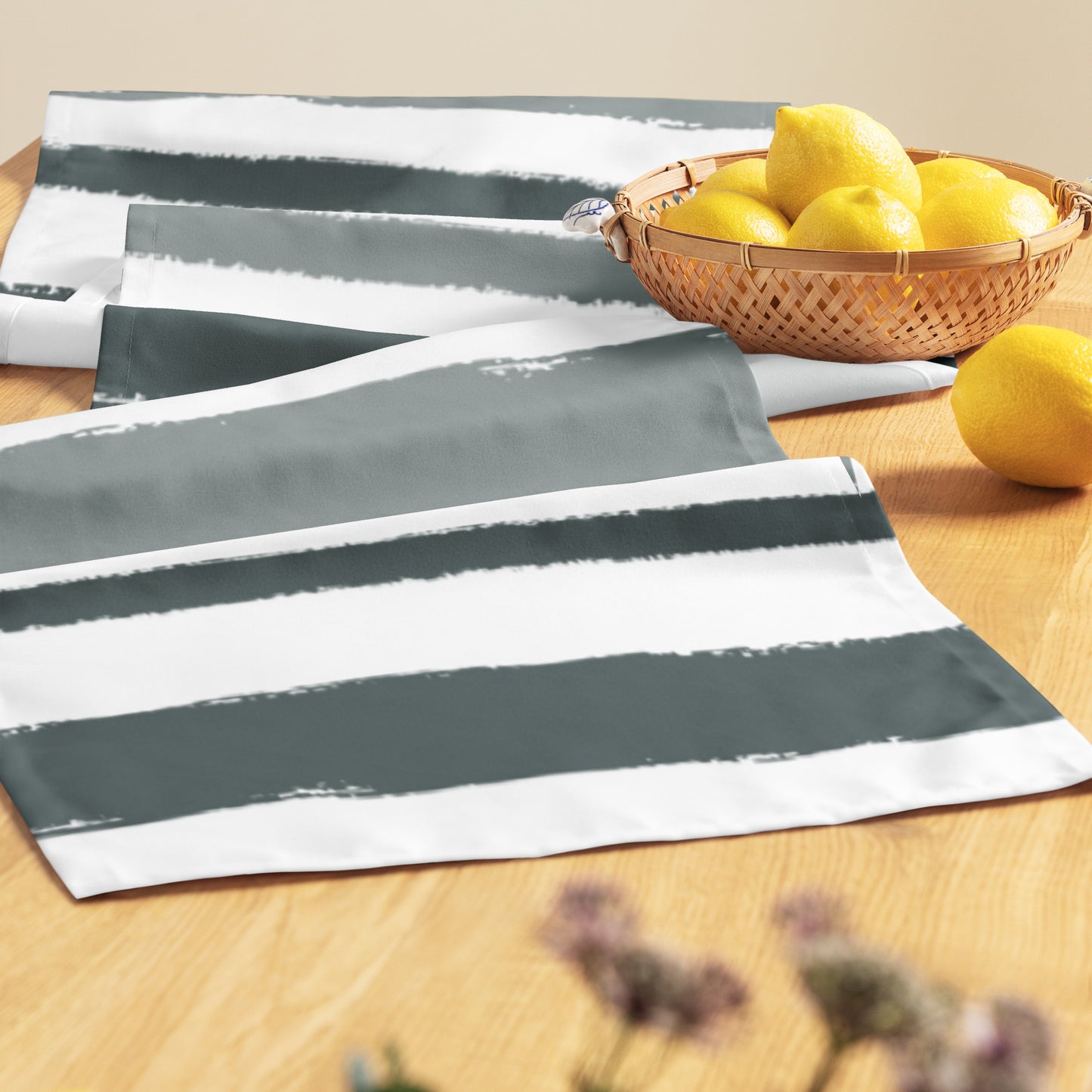 Table Runner with Hand-painted Brush Stroke Print | TRBS-1213