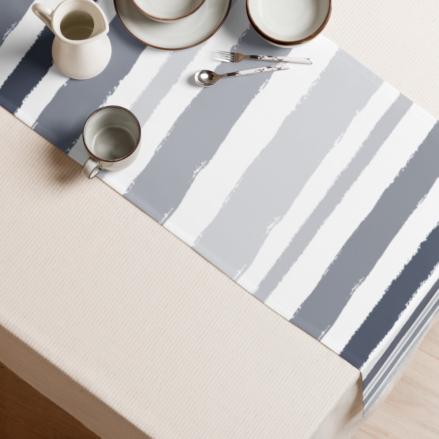 Table Runner with Hand-painted Brush Stroke Print | TRBS-1221