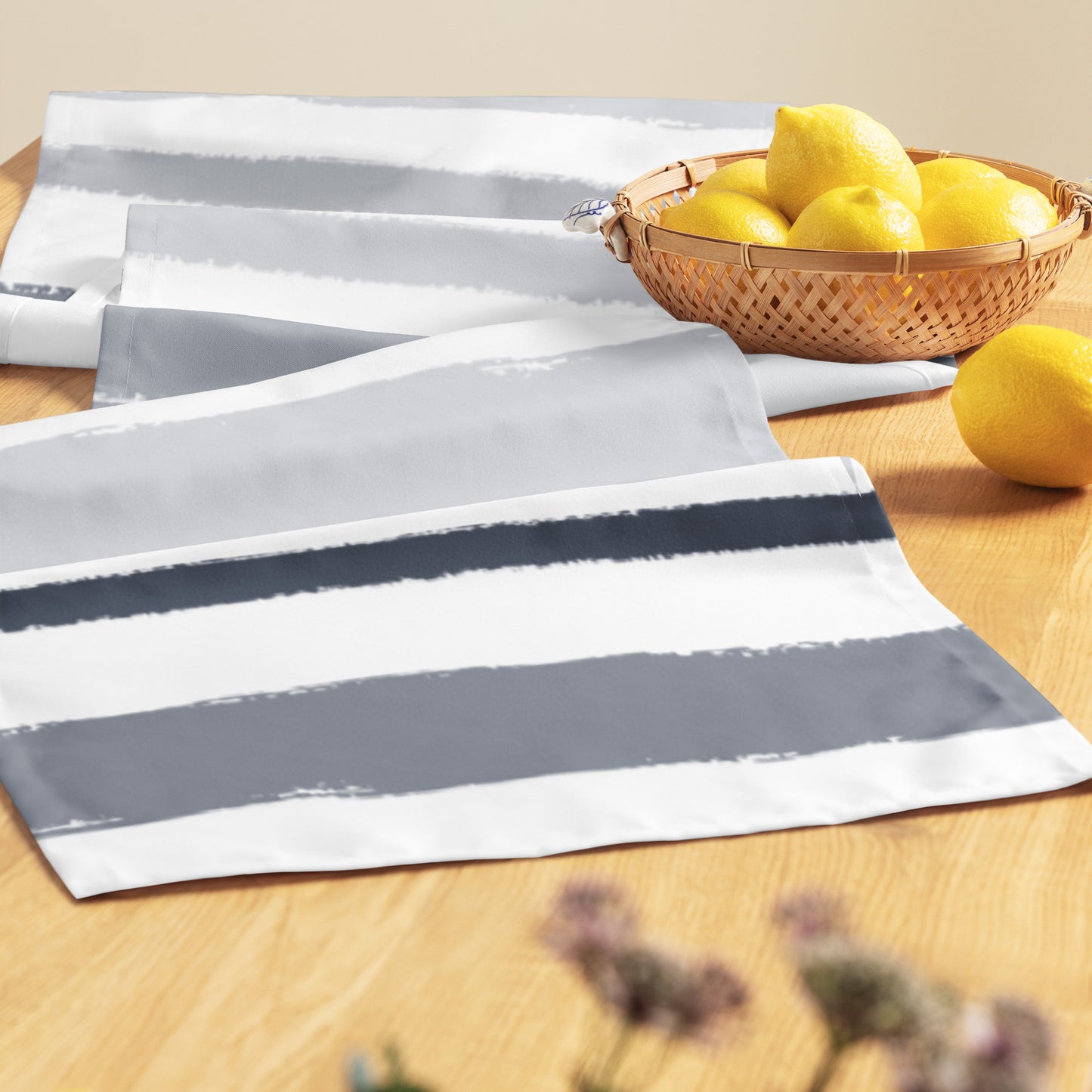 Table Runner with Hand-painted Brush Stroke Print | TRBS-1221