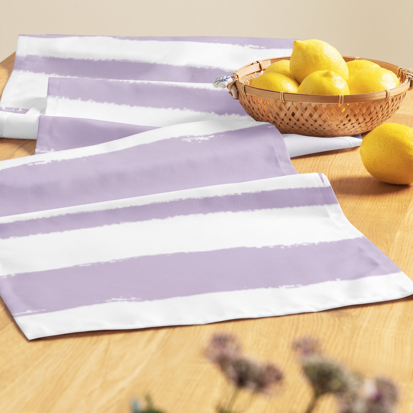 Table Runner with Hand-painted Brush Stroke Print | TRBS-1251
