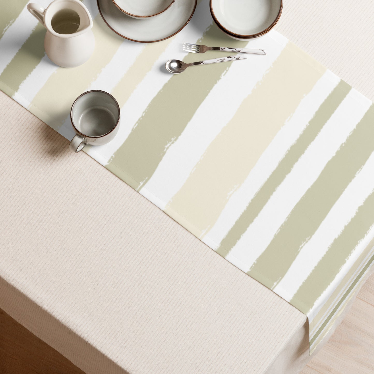 Table Runner with Hand-painted Brush Stroke Print | TRBS-1255