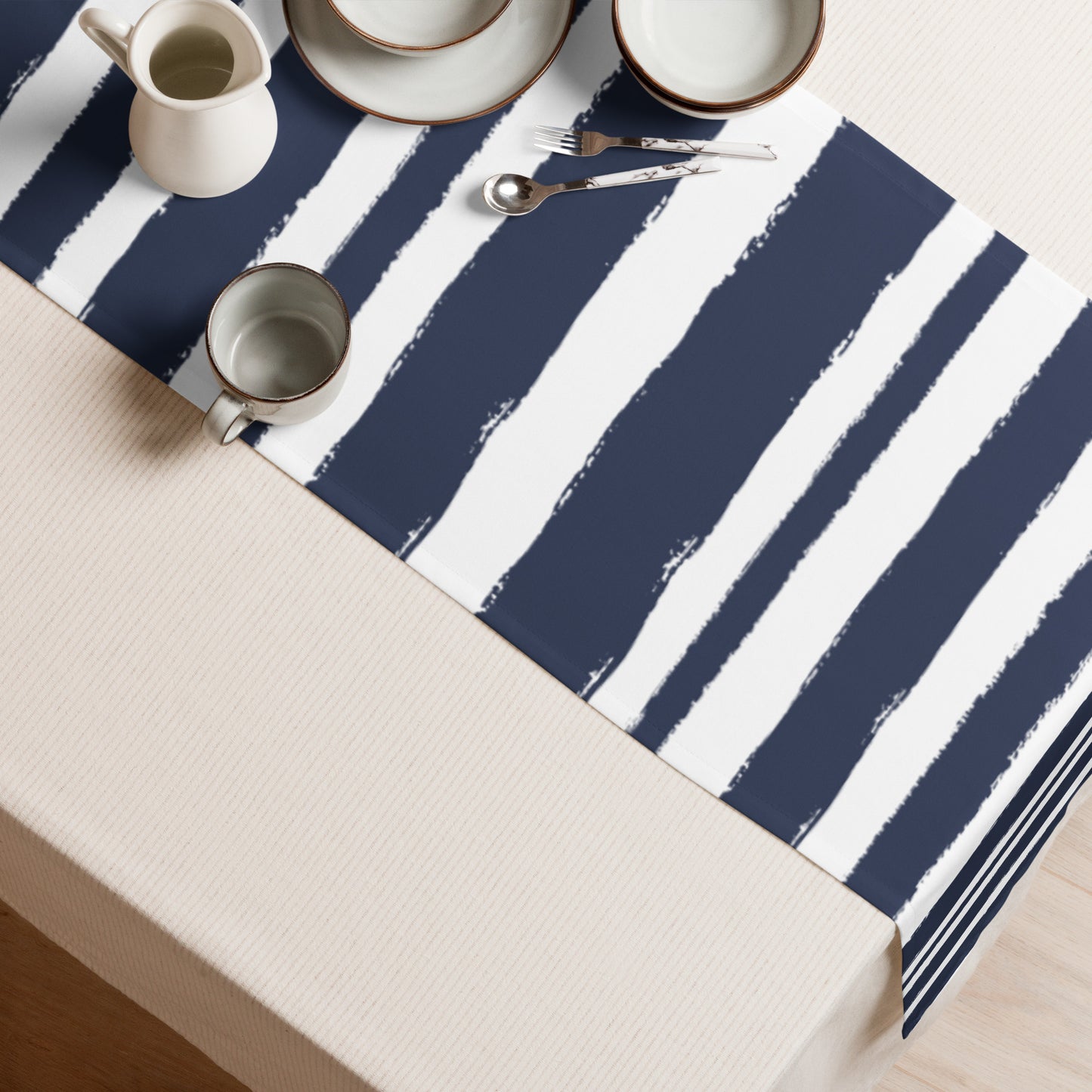 Table Runner with Hand-painted Brush Stroke Print | TRBS-1273