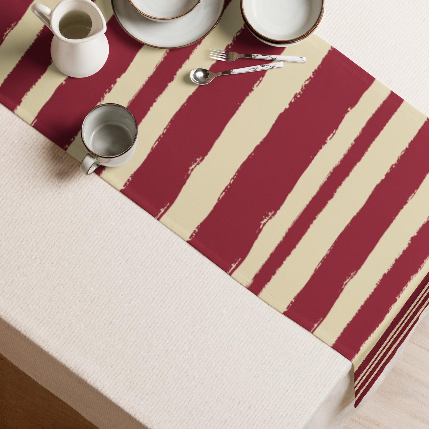Table Runner with Hand-painted Brush Stroke Print | TRBS-1284