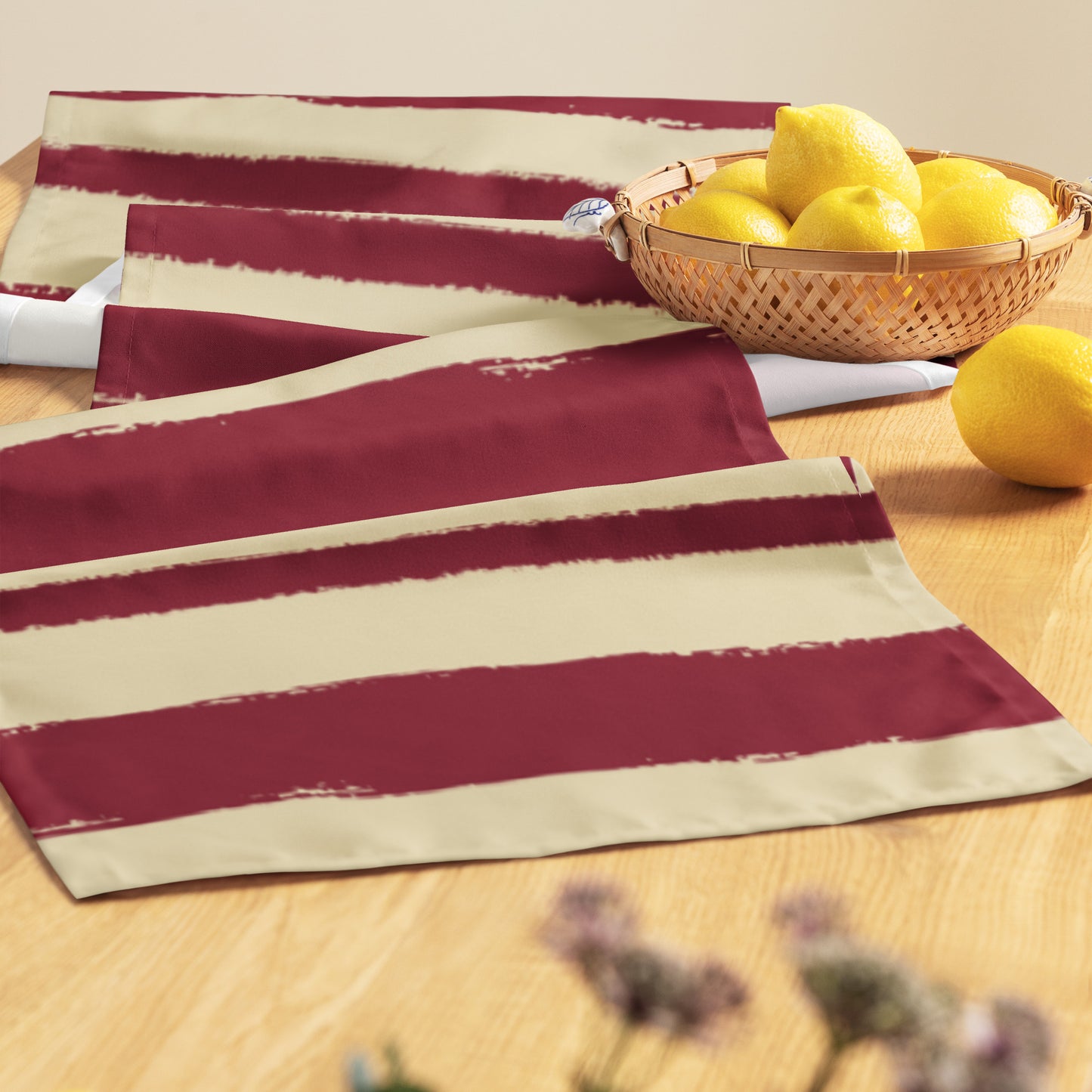 Table Runner with Hand-painted Brush Stroke Print | TRBS-1284